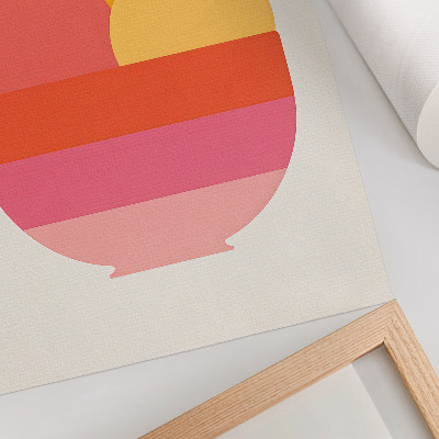 Art print Vibrant circles in a bowl, minimalist style