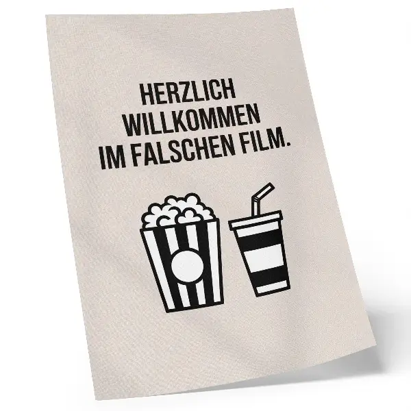 Decorative poster with meaningful text iconography on a beige background