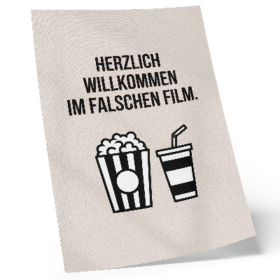 Decorative poster Meaningful text iconography cinema beige background