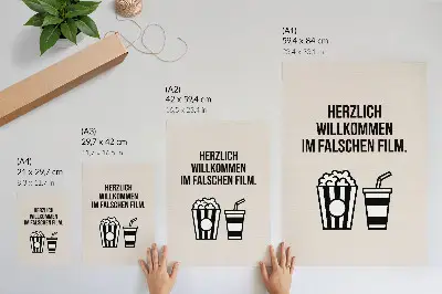 Decorative poster with meaningful text iconography on a beige background