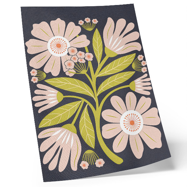 Decorative poster Retro floral motifs without the hassle
