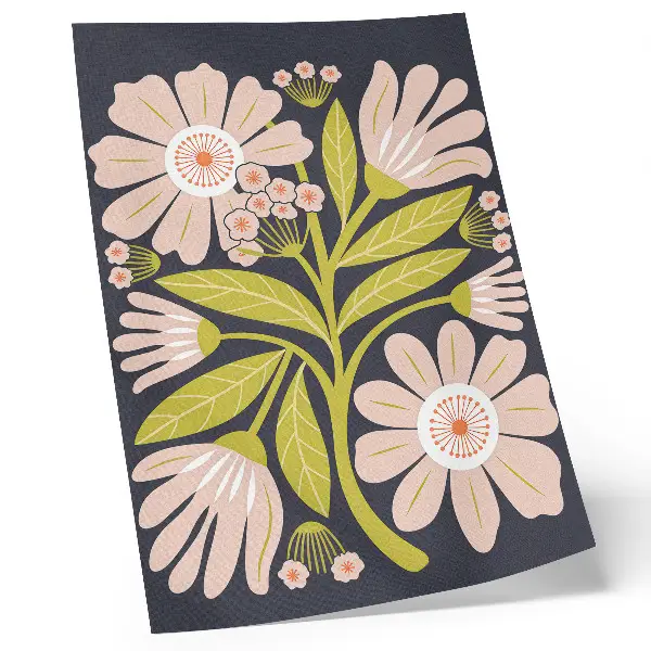 Decorative floral poster retro style artwork