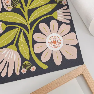Decorative floral poster retro style artwork