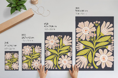 Decorative poster Retro floral motifs without the hassle