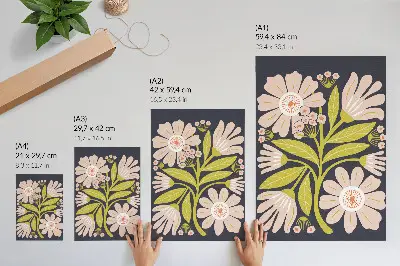 Decorative floral poster retro style artwork