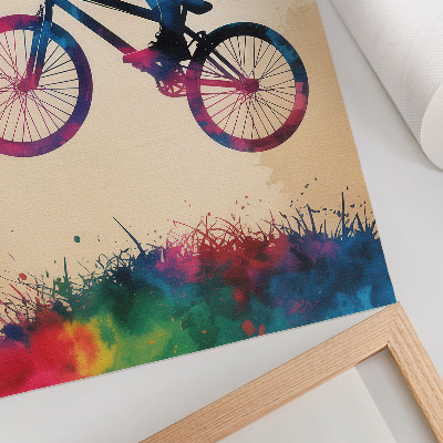 Poster Cyclist dynamic colors modern action
