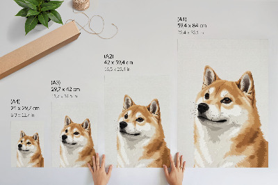 Art print A distinctive dog in beige and cream colors, minimalistic
