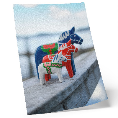 Premium wall art Colorful horse figurines, Scandinavian style