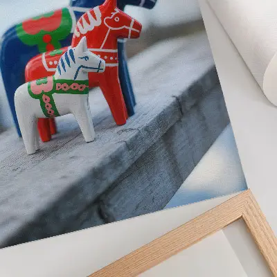 Colorful horse figurine Scandinavian style wall art