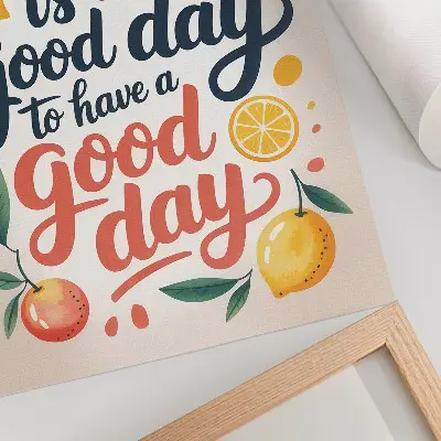 Poster colorful citrus letters in a modern style