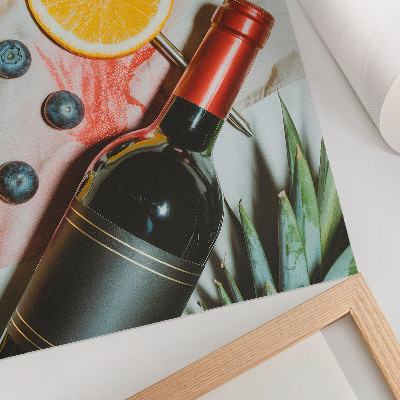 Premium wall art Colorful fruits and red wine on a light background