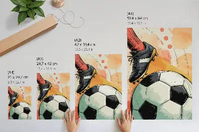 Decorative poster with a sporty accent and dynamic composition in beautiful colors
