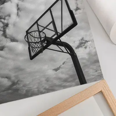 Poster contrasting sky and clouds over a city basket