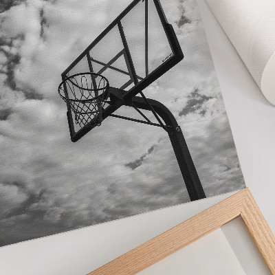 Poster Contrasting sky clouds basket city life