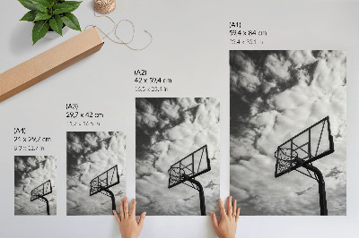 Poster Contrasting sky clouds basket city life