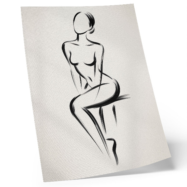 Art print Minimalist silhouette contrast black and white