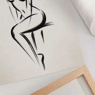 Art print minimalist black and white silhouette
