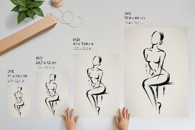 Art print Minimalist silhouette contrast black and white