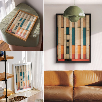 Poster Colorful facade panels in a rhythmic composition