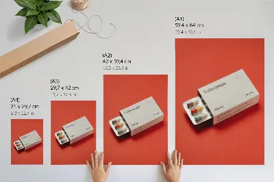 Premium wall art minimalist capsule packaging with a colorful background