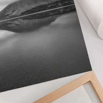 Premium wall art Shades of gray mountains lake reflection harmony
