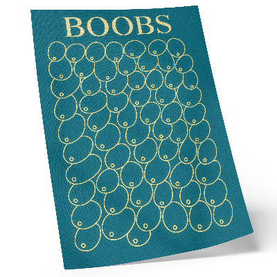 Poster Curves in yellow shade on turquoise background