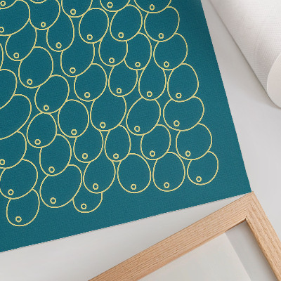 Poster Curves in yellow shade on turquoise background