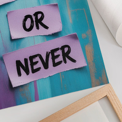 Art print Dynamic contrasts, strong typography, turquoise purple