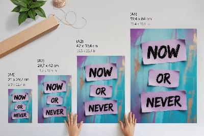 Art print Dynamic contrasts, strong typography, turquoise purple