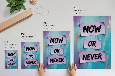 Art print with dynamic contrasts, strong typography, and turquoise and purple hues