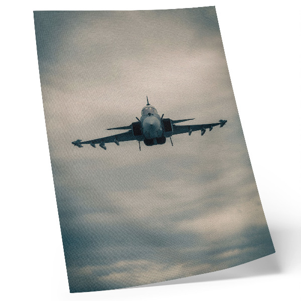 Premium wall art Monochrome fighter in flight, dynamic frame