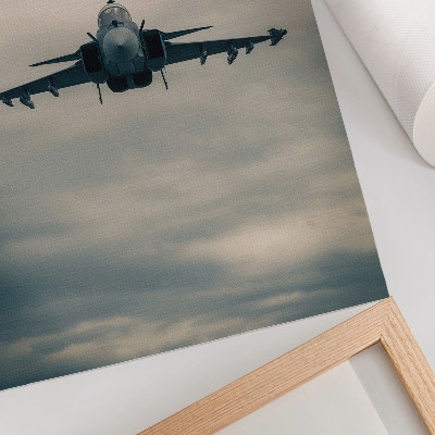 Premium wall art Monochrome fighter in flight, dynamic frame