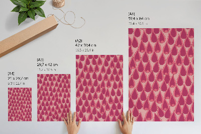 Art print Pink drops repeat dynamic pattern