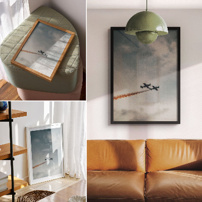 Premium wall art Two planes in the sky minimalism technique