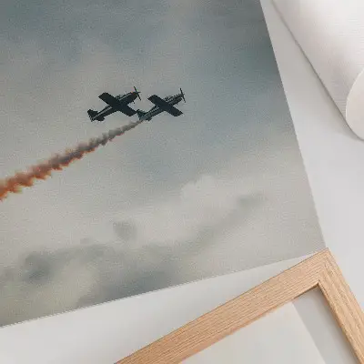 Premium wall art minimalist two planes in the sky print