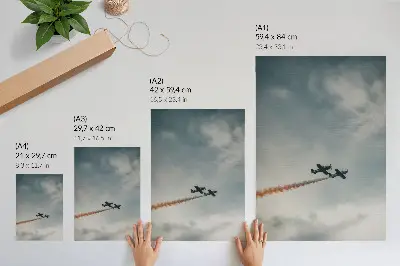 Premium wall art minimalist two planes in the sky print