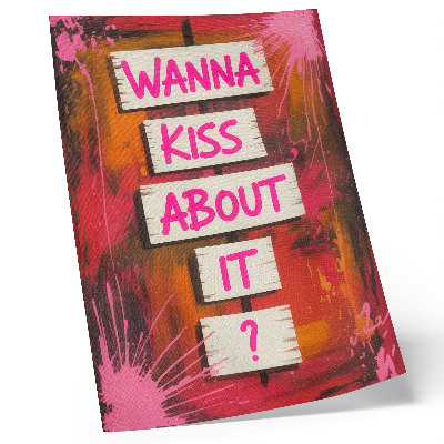 Decorative poster Colorful background with pink lettering