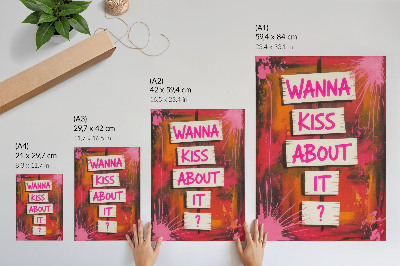 Decorative poster Colorful background with pink lettering