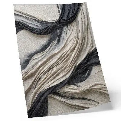 Poster flowing fabric waves with modern elegance