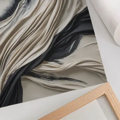 Poster flowing fabric waves with modern elegance