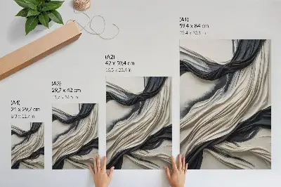 Poster flowing fabric waves with modern elegance