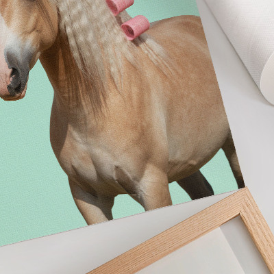 Decorative poster Horse light coat mint pastel rollers