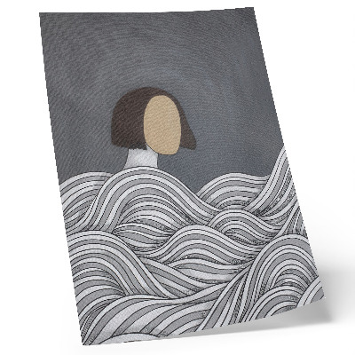 Poster Figure in waves abstract gray shape