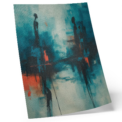Decorative poster Abstraction, turquoise, dynamic contrasts