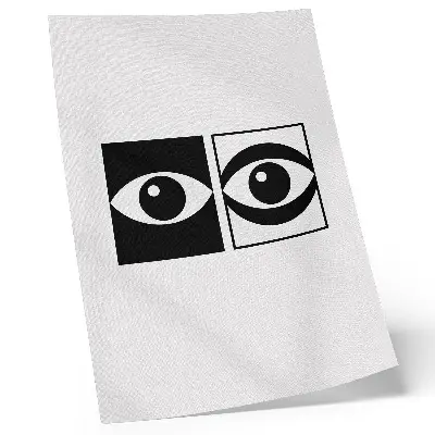 Art print black and white modern eyes with symmetrical contrast