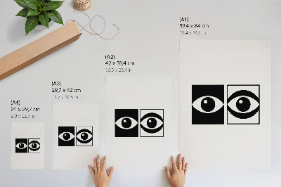 Art print Black and white eyes modern symmetry contrast