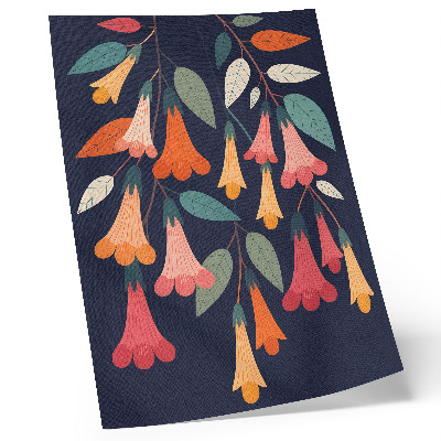 Poster Colorful flowers leaves graphic style
