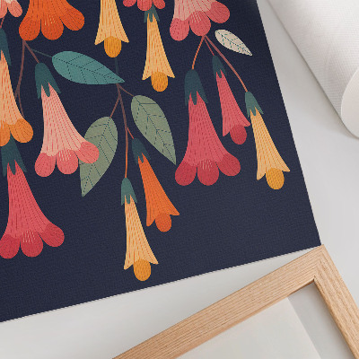 Poster Colorful flowers leaves graphic style