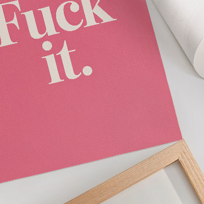 Premium wall art Pink background white letters modern style