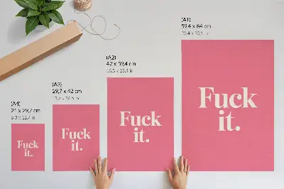 Premium wall art modern style with white letters on a pink background